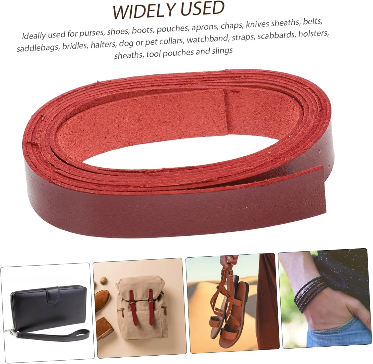 MUELODSIC M Leather Strap Multi-Purpose DIY Watchband Bag Strap Pet Collar Artisan