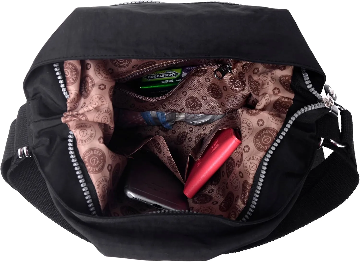 Multi pocket crossbody bag, multifunctional shoulder bag, large capacity for daily and travel