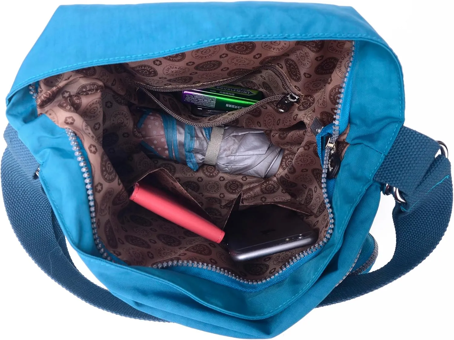 Multi pocket crossbody bag, multifunctional shoulder bag, large capacity for daily and travel