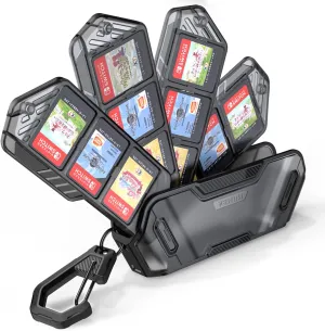 Mumba 12 Switch Game Card Case Holder for Nintendo Switch Game Cards, Portable and Exquisite Protective Hard Shell with 4 Layer Rotatable Holder for Nintendo Switch or OLED or Lite Games (Black)