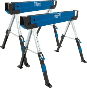 MWB600 Trestle Saw Horse | Foldable, Portable & Compact Universal Base | 589kg Load | Adjustable Height 61.8–82cm | Non-Slip Feet | Woodworking DIY Workshop