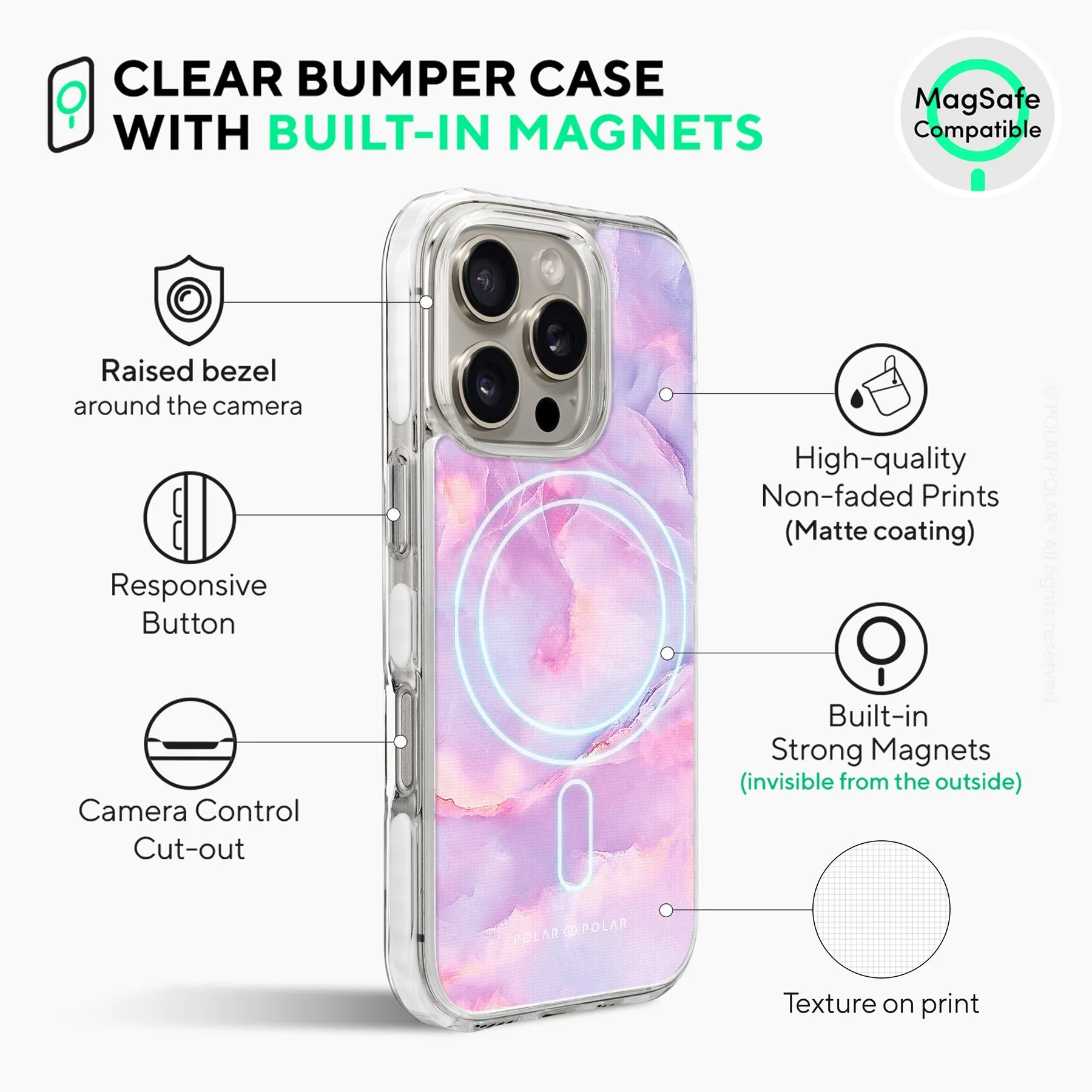 Mythical Sky - iPhone 16 Pro Clear Bumper MagSafe Case