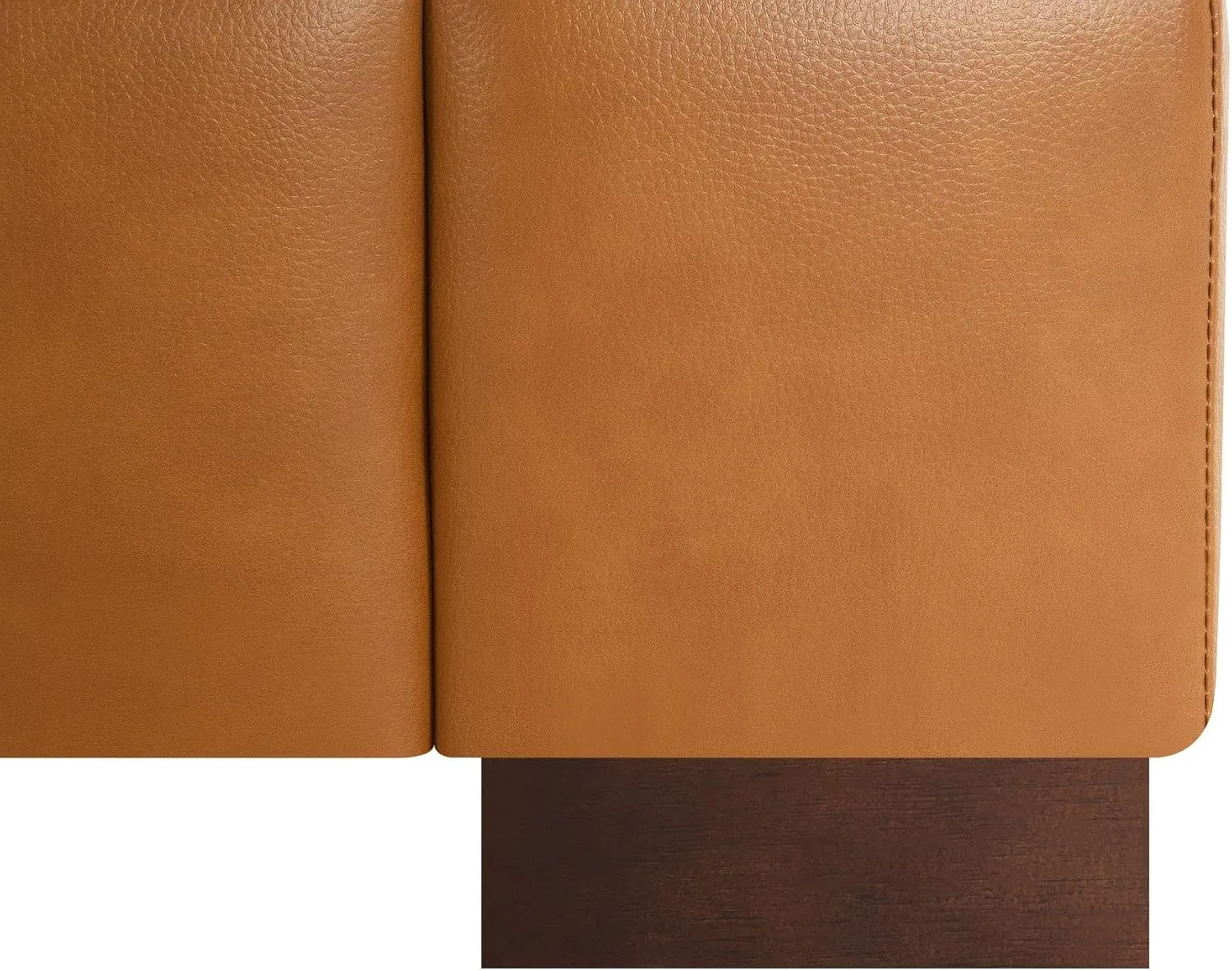 Naomi Home Siggy Genuine Leather Accent Chair - Luxurious Comfort, Goose Feather Cushion Filling, Square Arm Design, Sturdy Block Legs, Elegant Tan - Ideal for Living Room, Office, or Bedroom