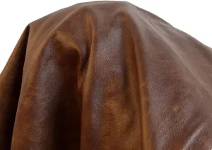 Natural Grain Cowhide Leather Workshop Crafting & DIY - Cognac Brown Fullgrain Side 20-23 Sq Ft