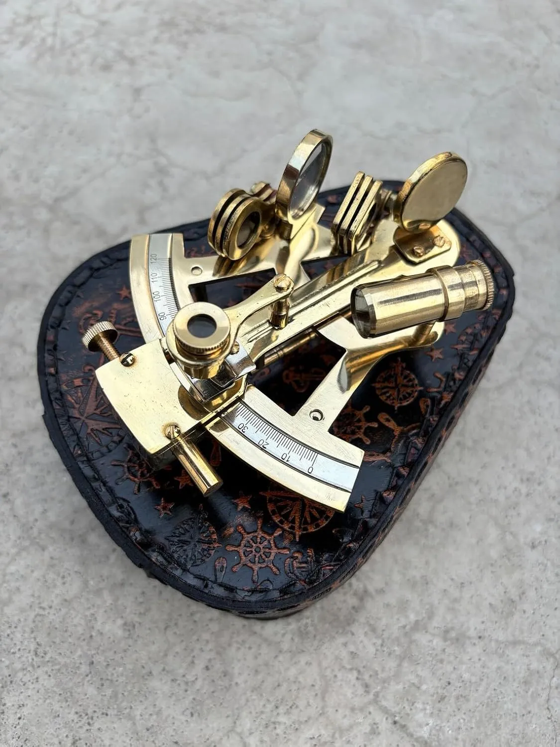 Nautical Brass Sextant, Marine Working Astrolabe Navigational Device, Marine Navigational Ship Instrument, Gifts for Graduation Day Gifts for Father, Confirmation Gifts for Son, Home & Office Decor.
