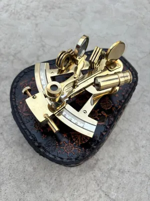 Nautical Brass Sextant, Marine Working Astrolabe Navigational Device, Marine Navigational Ship Instrument, Gifts for Graduation Day Gifts for Father, Confirmation Gifts for Son, Home & Office Decor.