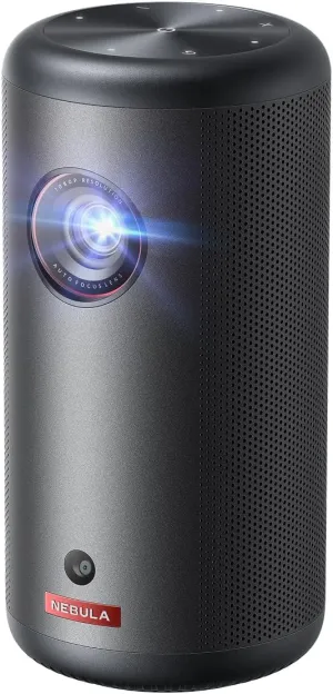 NEBULA Capsule 3 GTV Projector, Netflix Officially Licensed, 1080P Smart Mini Projector with Wi-Fi, 2.5 Hours of Playtime, 120-Inch Display, Dolby Digital, Ultra Portable for Any Space
