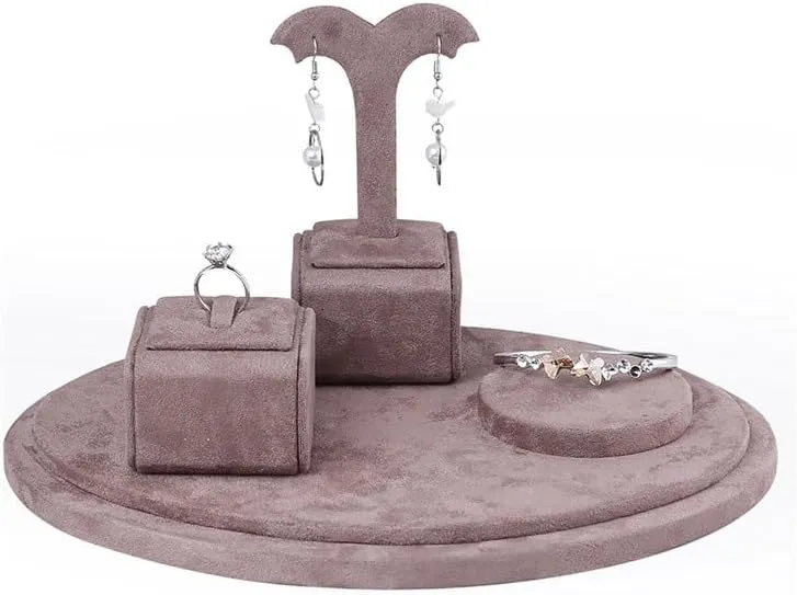 Necklace Display Holder Jewelry Display Stands Set of 3, Velvet Ring Bracelet Earrings Organizer, Showcase Display Drawer Ring Storage Jewelry Display Stands for Shows Jewellery Stand Holder