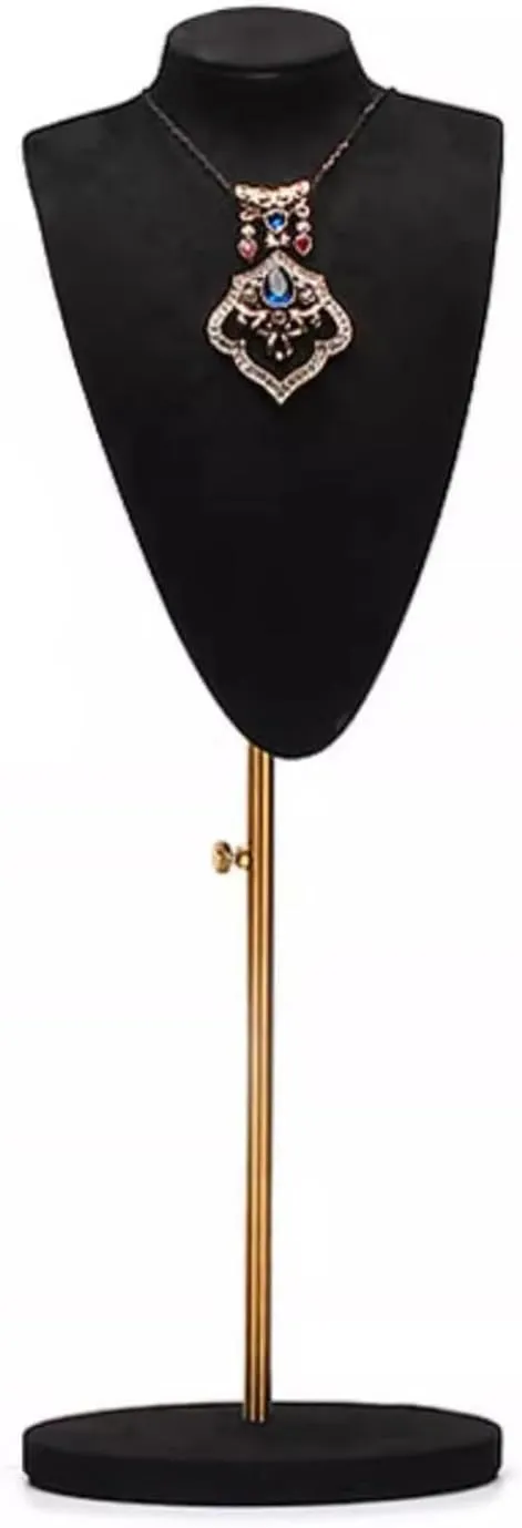 Necklace Display Holder Tall Black Necklace Chain Holder Storage Display Show Boutique Stand Adjustable Height Mannequin Bust Jewelry Organizer for Girls Women Jewellery Stand Holder(Large)