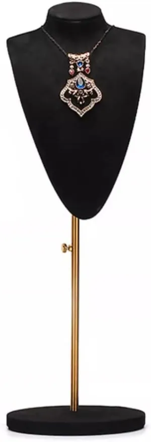 Necklace Display Holder Tall Black Necklace Chain Holder Storage Display Show Boutique Stand Adjustable Height Mannequin Bust Jewelry Organizer for Girls Women Jewellery Stand Holder(Large)