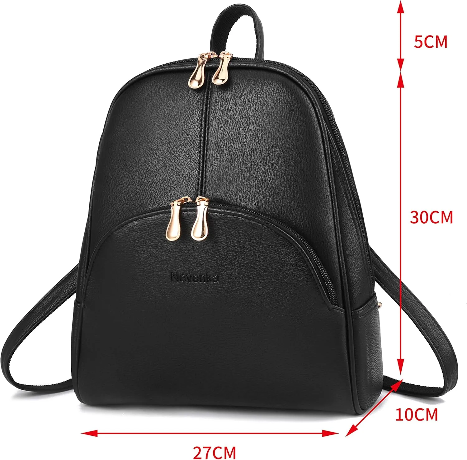 Nevenka Backpack Purse for Women Casual Shoulder Bag PU Leather Zipper Closure Adjustable Strap…