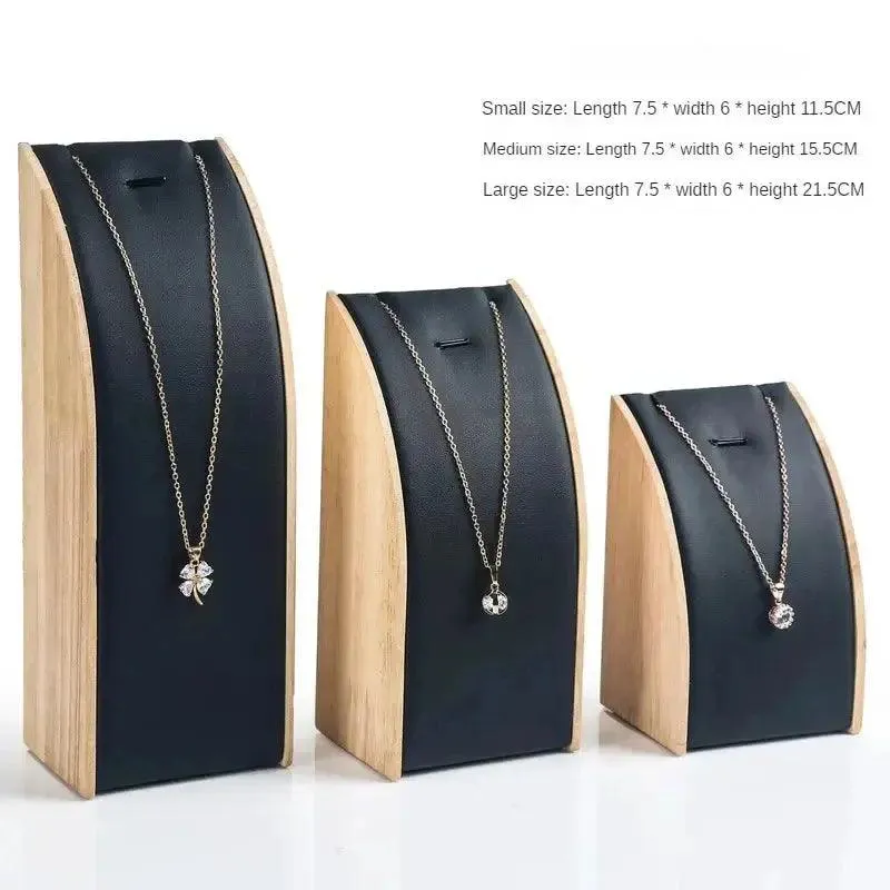 New solid wood necklace display stand jewelry rack pendant holder curved jewelry display props jewelry packaging