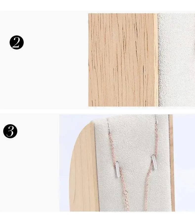 New solid wood necklace display stand jewelry rack pendant holder curved jewelry display props jewelry packaging