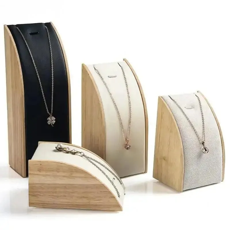New solid wood necklace display stand jewelry rack pendant holder curved jewelry display props jewelry packaging