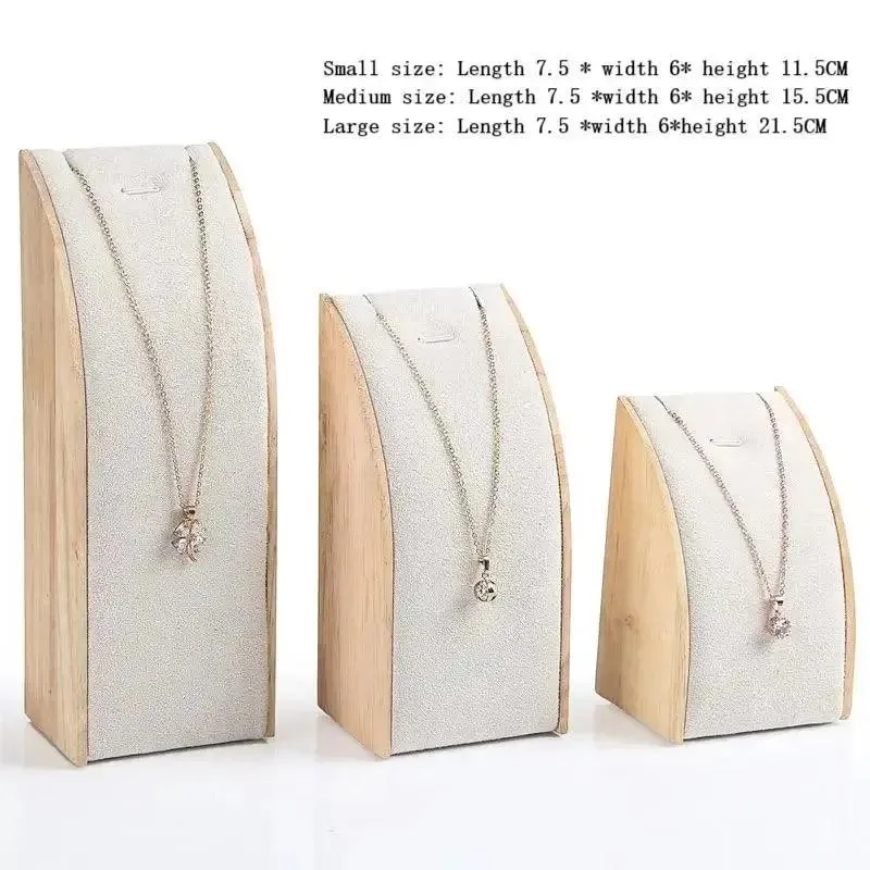 New solid wood necklace display stand jewelry rack pendant holder curved jewelry display props jewelry packaging