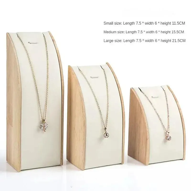 New solid wood necklace display stand jewelry rack pendant holder curved jewelry display props jewelry packaging