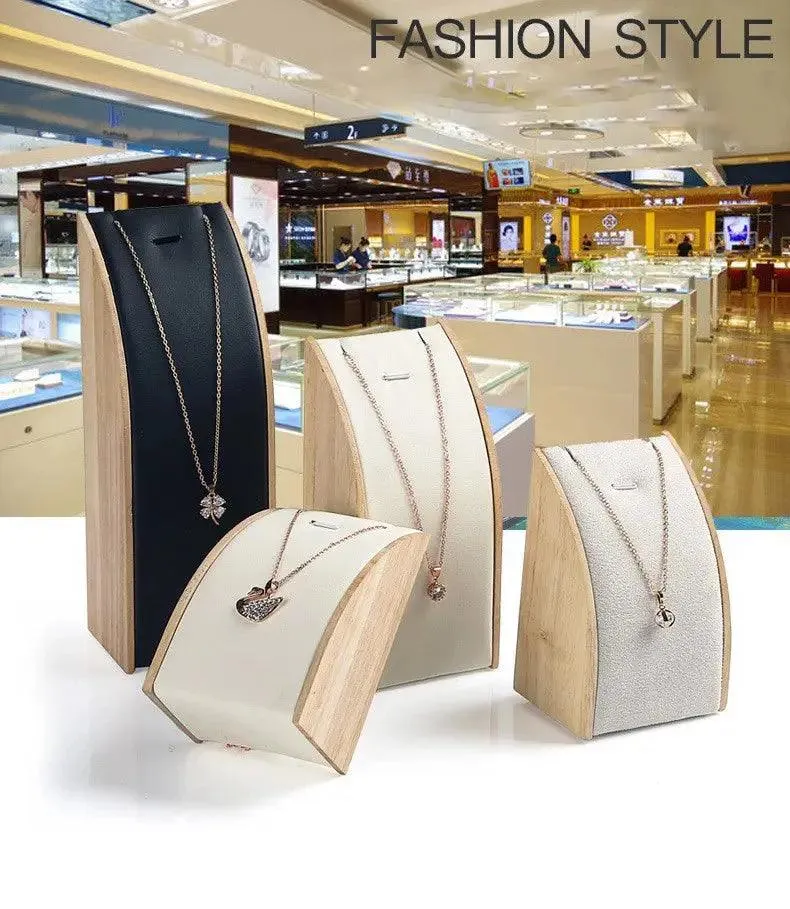 New solid wood necklace display stand jewelry rack pendant holder curved jewelry display props jewelry packaging