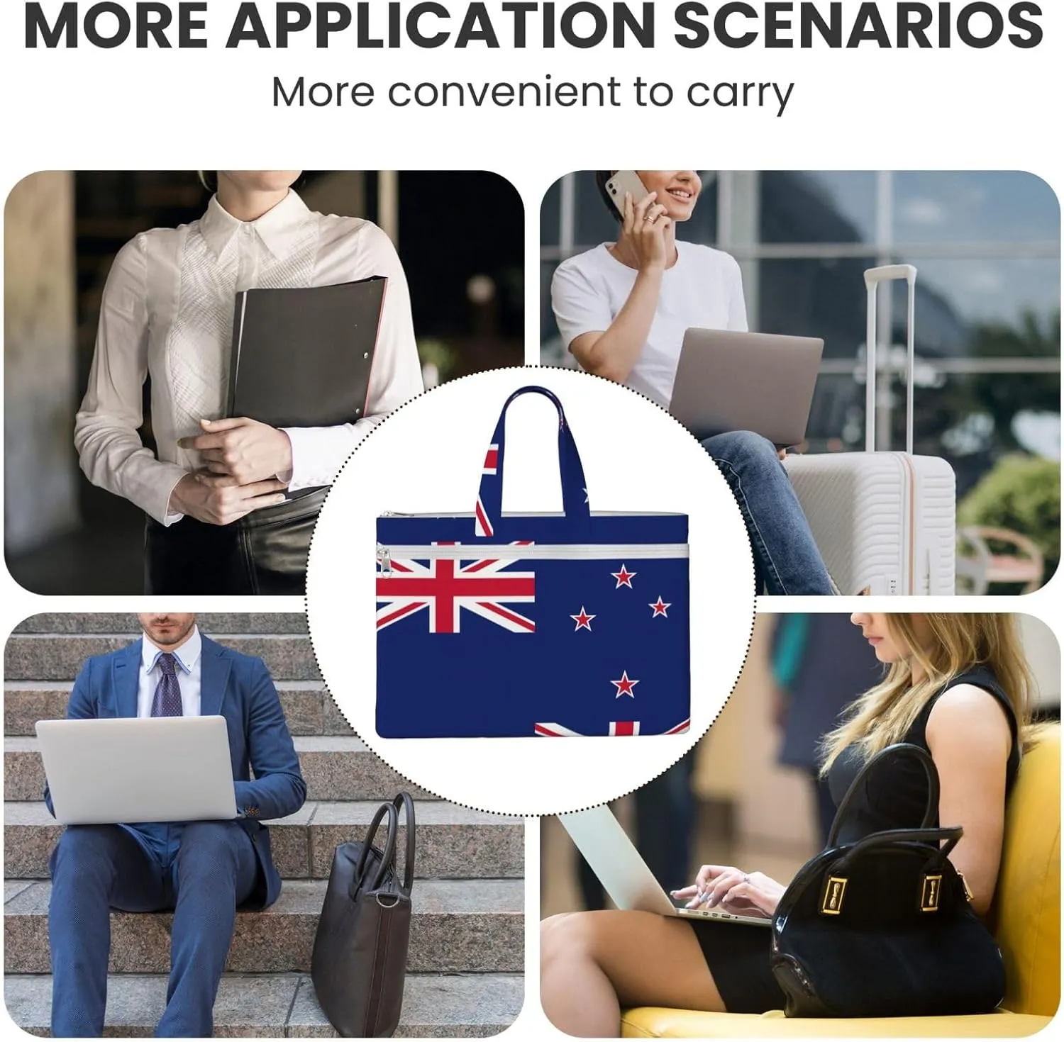 New Zealand Flag Canvas Document Bag Organizer Handbag For Travel And Leisure Weekends
