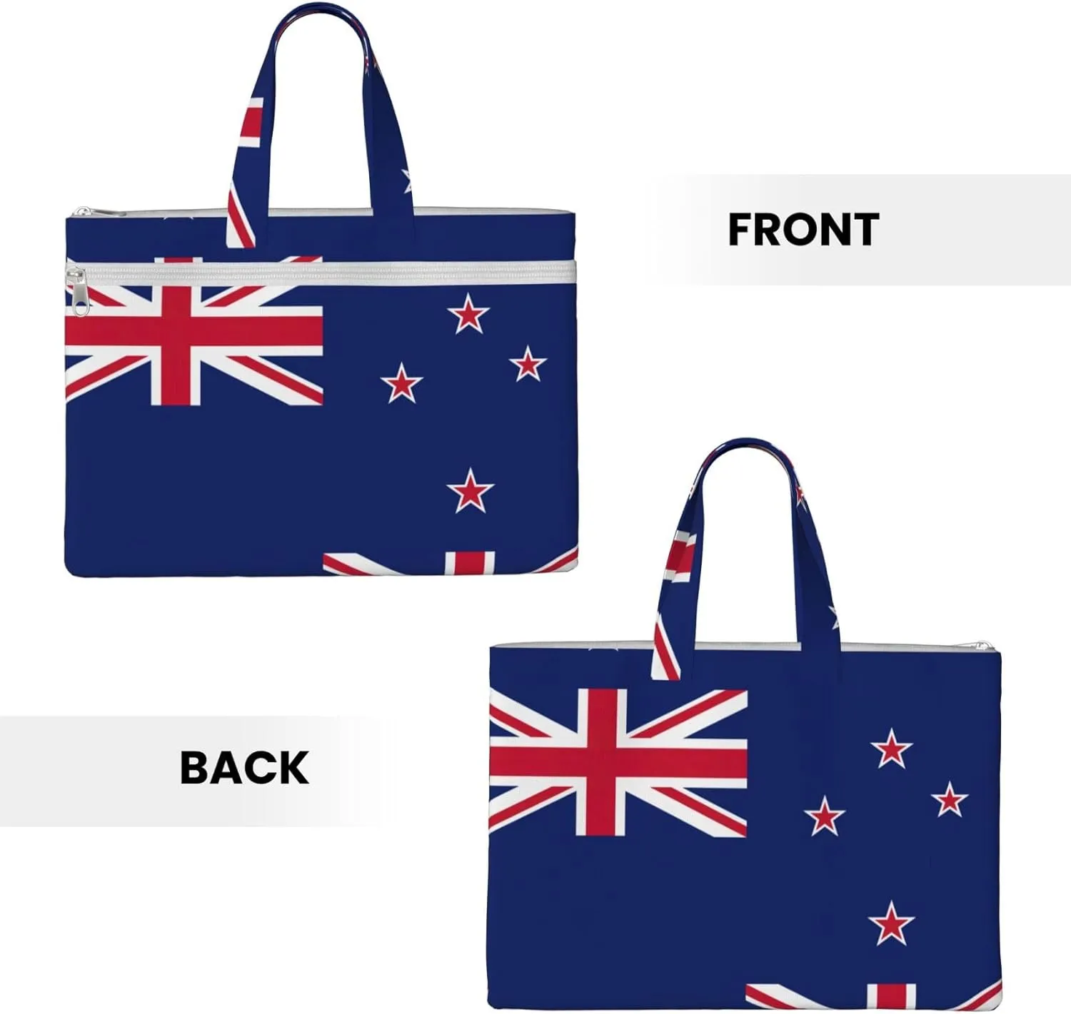 New Zealand Flag Canvas Document Bag Organizer Handbag For Travel And Leisure Weekends