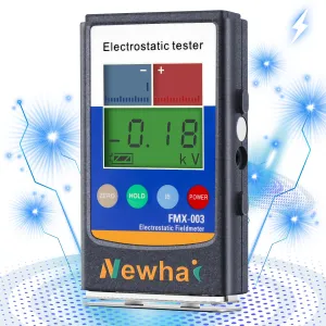 Newhai Upgraded Electrostatic Field Meter 0-22KV Handheld Electrostatic Tester Error Within 5% Portable Infrared Antistatic Field Detection Tester for Textile Fiber Paper Rubber Plastic