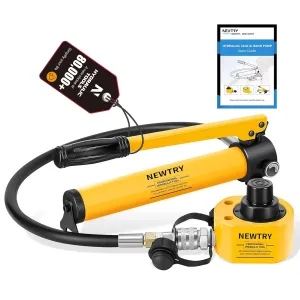 NEWTRY 20T Low Profile Hydraulic Jack Porta Power Kit   CP-180 Manual Hydraulic Hand Pump Multi Section Jack, 1.18” Stroke Industrial Mini Hydraulic Cylinder
