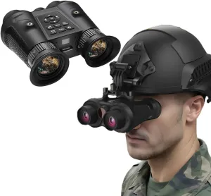 Night Vision Goggles for Adults, 3DVR Helmet Mounted Binoculars/Night Vision Scope with 3D 8K Photo & 4K Video, 6X Zoom, for Outdoor Adventure, Include Dual 32GB TF Cards