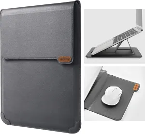 Nillkin Laptop Sleeve 15.6 inch,MacBook Air Sleeve Case with Laptop Stand and Mouse Pad,2 Stand Modes,Slim Protective Cover for MacBook Air M4,Air 15/Pro 16,HP/Dell/Asus 15-15.6 Inch Notebook,Gray