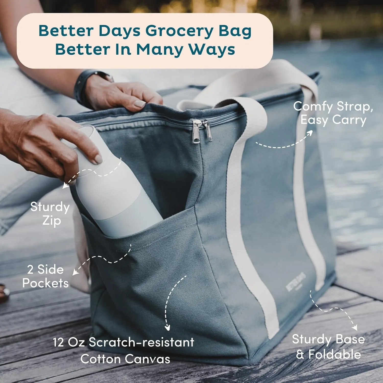 Nook Theory Reusable Insulated Grocery Bag - Leak Proof, X Large Insulated Cooler Bag - Insulated Shopping Bags for Groceries - Travel Cooler Bag for Frozen and Hot Food with Zippered Top (Caramel)