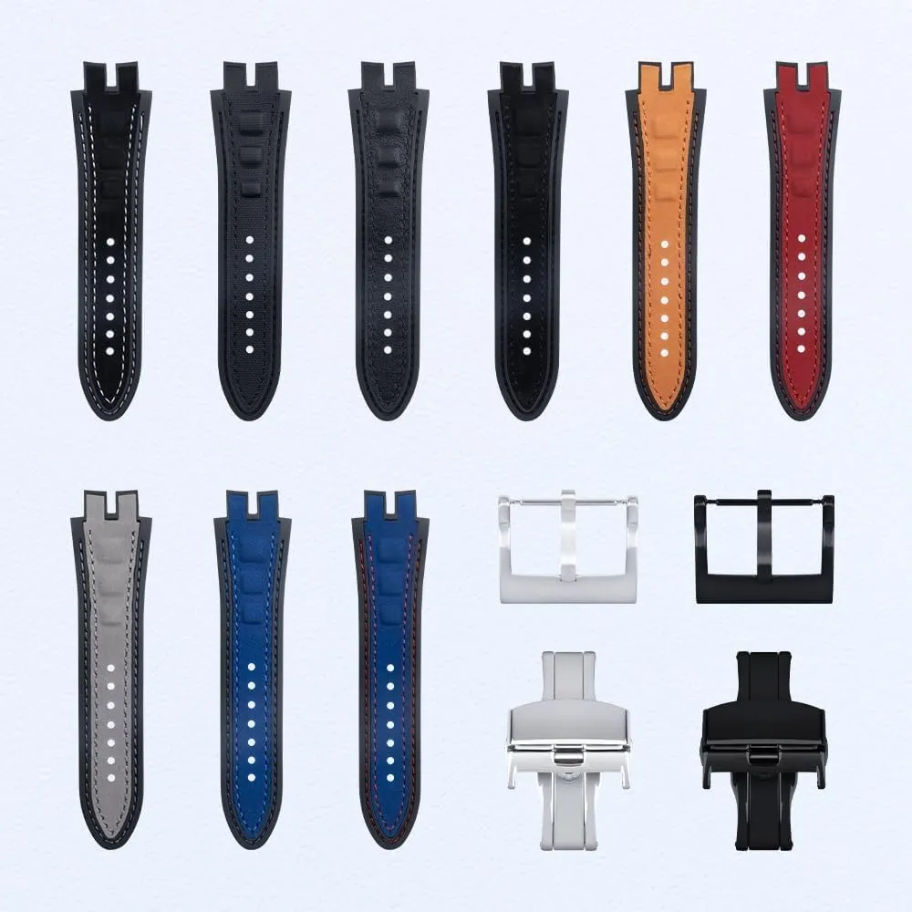 Nubuck Leather Silicone Watch Band For Roger Dubuis Strap For EXCALIBUR Series Belt Accessories