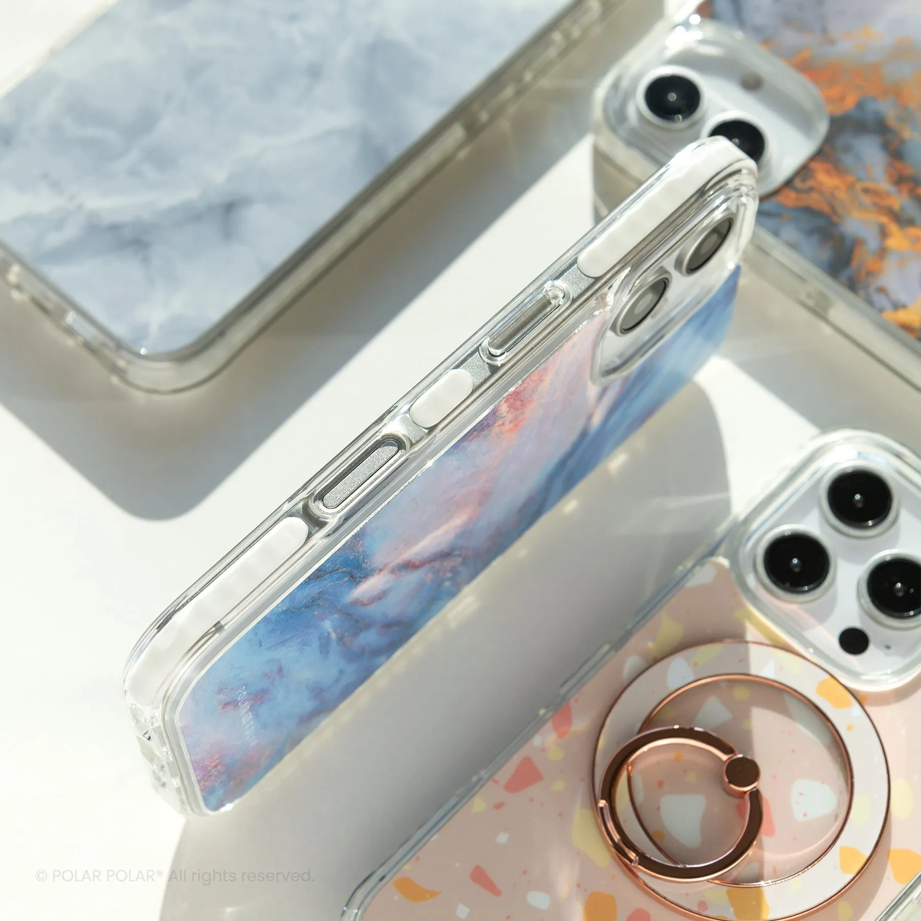 Ocean Terrazzo Gem - iPhone 16 Clear Bumper MagSafe Case