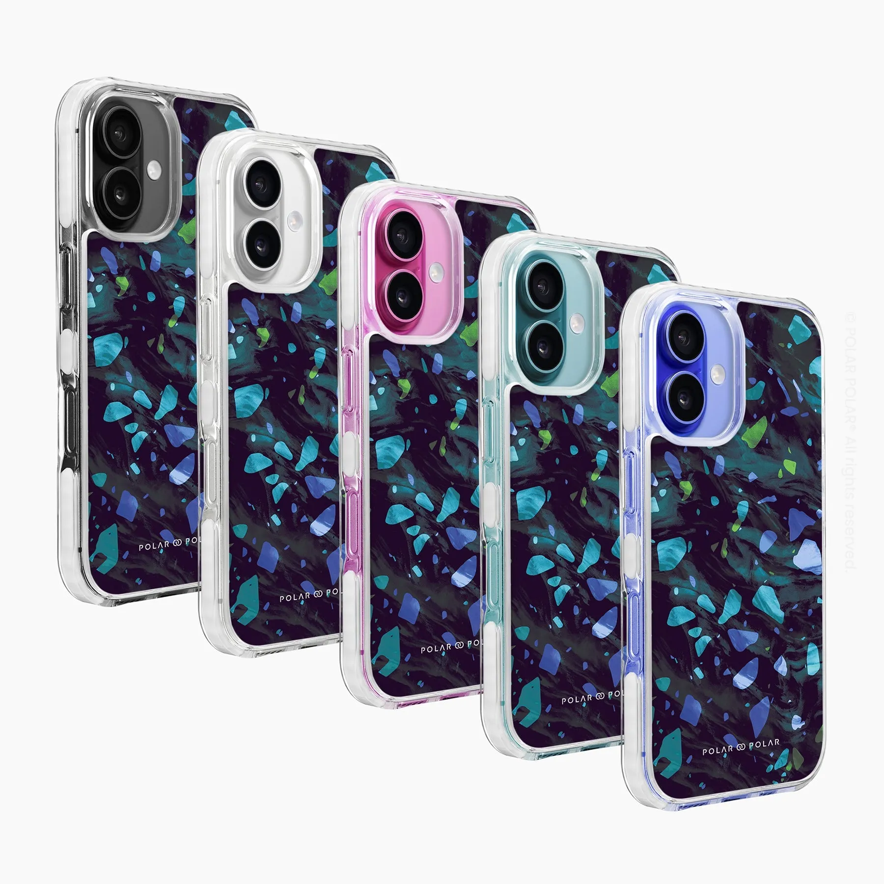 Ocean Terrazzo Gem - iPhone 16 Clear Bumper MagSafe Case