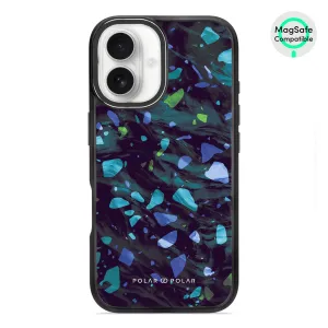 Ocean Terrazzo Gem - iPhone 16 Frosted Black Bumper MagSafe Case