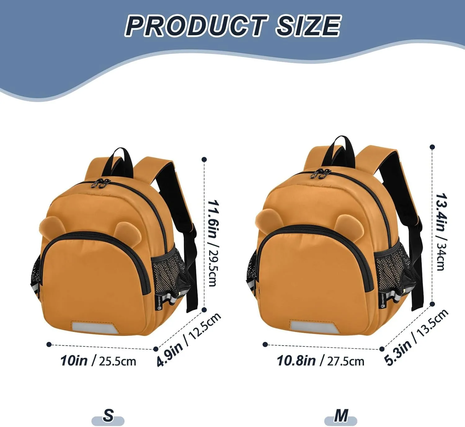 Ocher Lightweight Medium Backpack Leash for Baby Little Kids, Toddler School Backpack