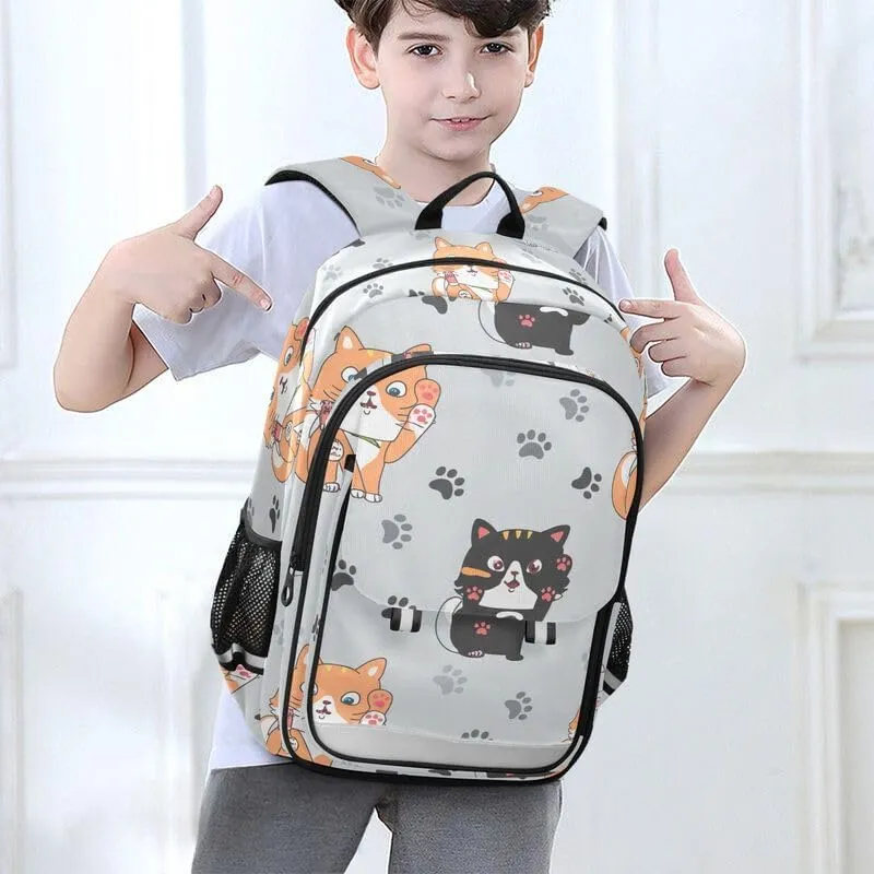 ODAWA Cute Cartoon Cats Poses Bags for School Laptop Backpack Purse Travel Bag Girls Boys Backpack