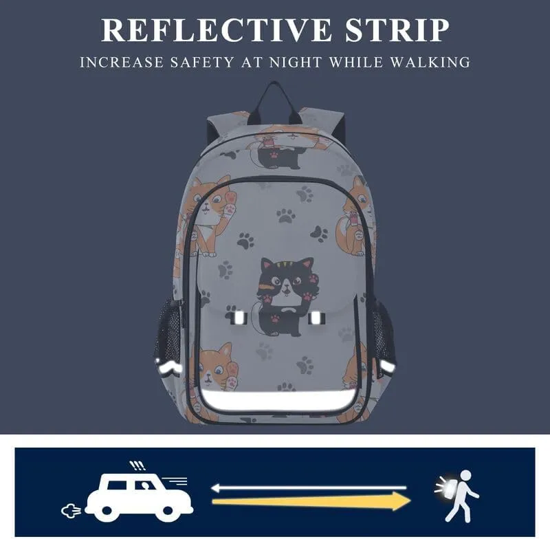 ODAWA Cute Cartoon Cats Poses Bags for School Laptop Backpack Purse Travel Bag Girls Boys Backpack