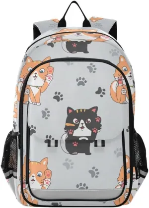 ODAWA Cute Cartoon Cats Poses Bags for School Laptop Backpack Purse Travel Bag Girls Boys Backpack