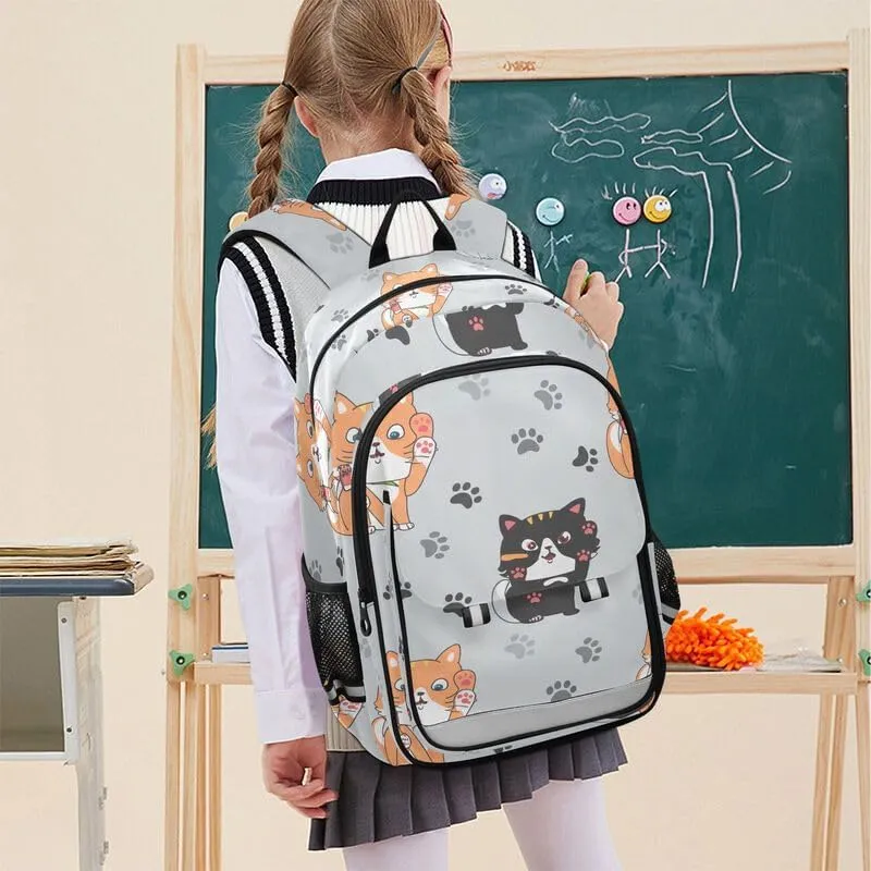 ODAWA Cute Cartoon Cats Poses Bags for School Laptop Backpack Purse Travel Bag Girls Boys Backpack