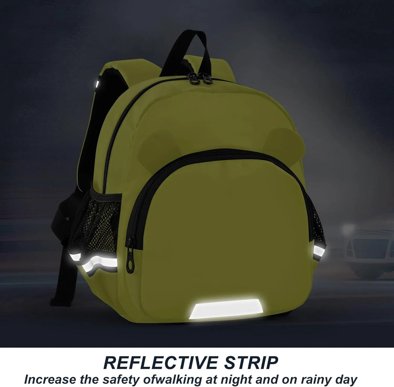 ODAWA Moon Yellow Toddler Leash Backpack Chest Buckle Medium Travel Daycare Bag for Baby Girl Boy