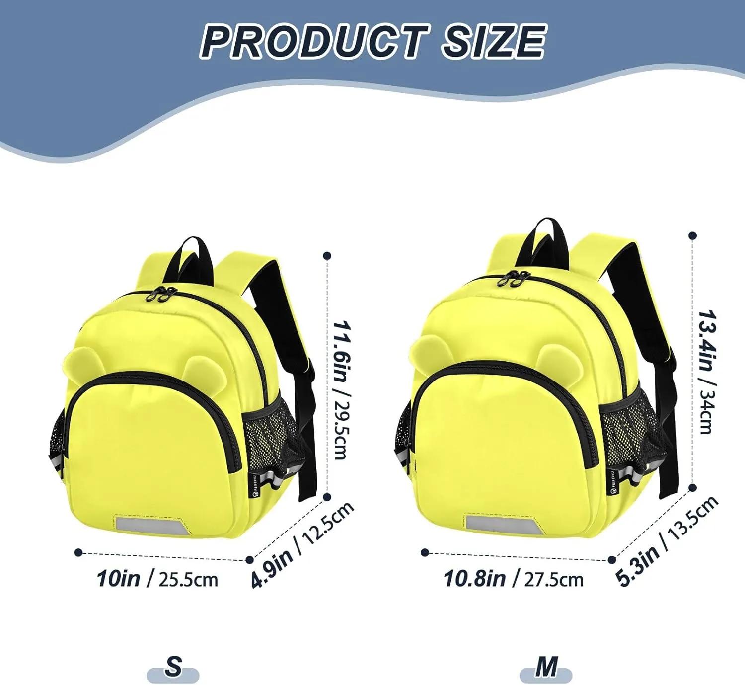 ODAWA Moon Yellow Toddler Leash Backpack Chest Buckle Medium Travel Daycare Bag for Baby Girl Boy