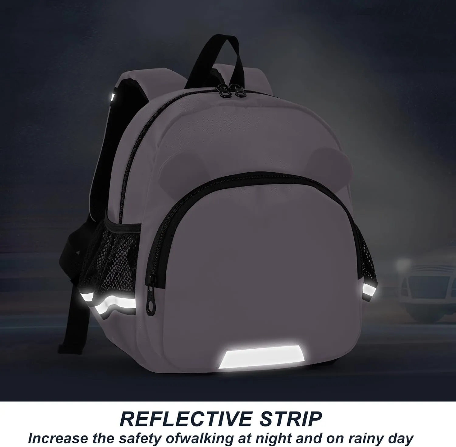 ODAWA Pail Lilac Backpacks for Kids with 3D Animal Ears, Lightweight and Safe Toddler Backpack for Girls