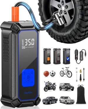 OlarHike Cordless Tire Inflator Portable Air Compressor, 150PSI Dual Mode, 5400mAh Auto Air Pump for Car Tires, Motorcycle, Bicycle, Gifts for Dad with LED Light & Digital Pressure Gauge