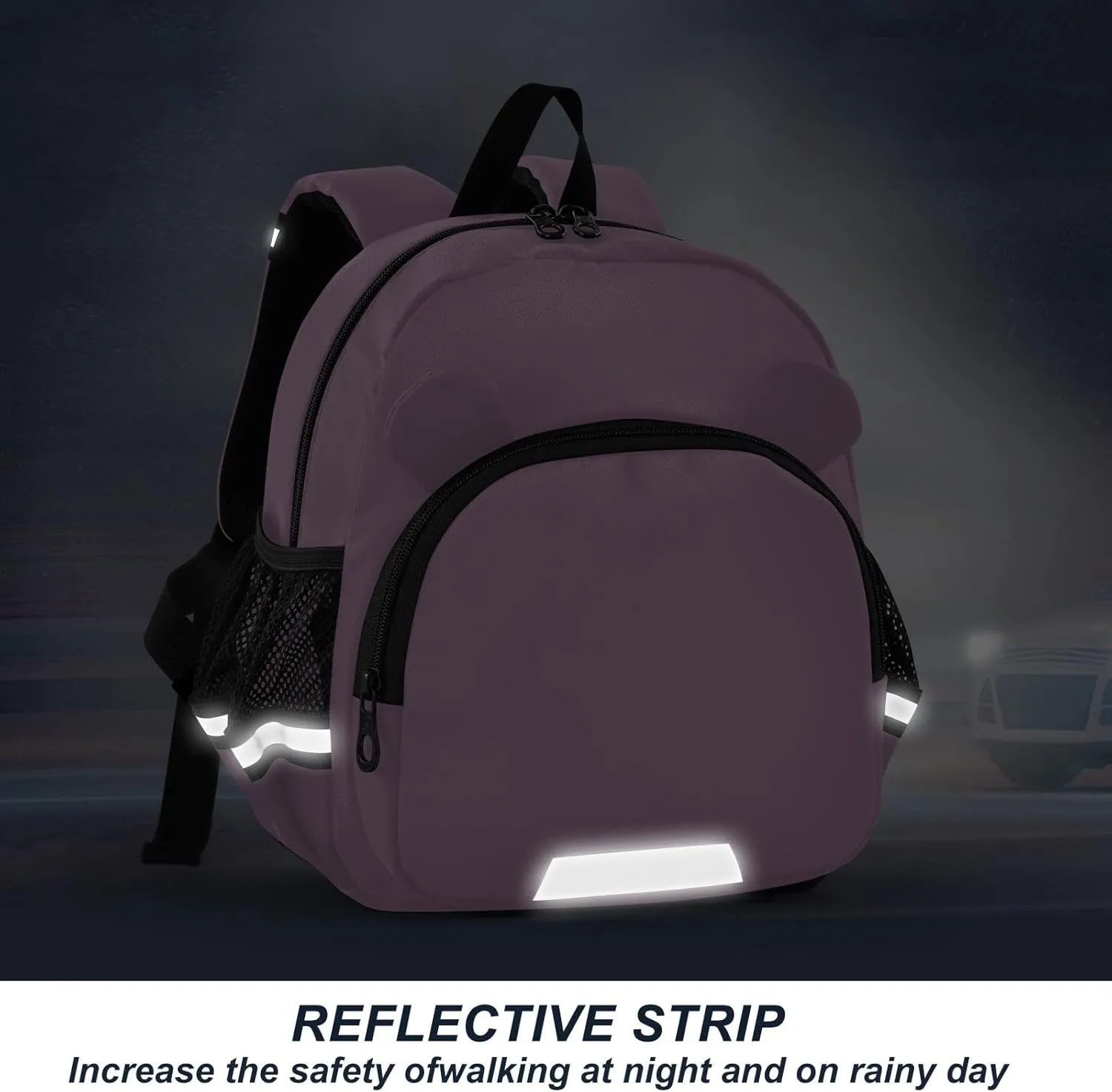 Opera Mauve Chest Buckle Toddler Backpack with Leash, Backpack Cute Boy, School Bag
