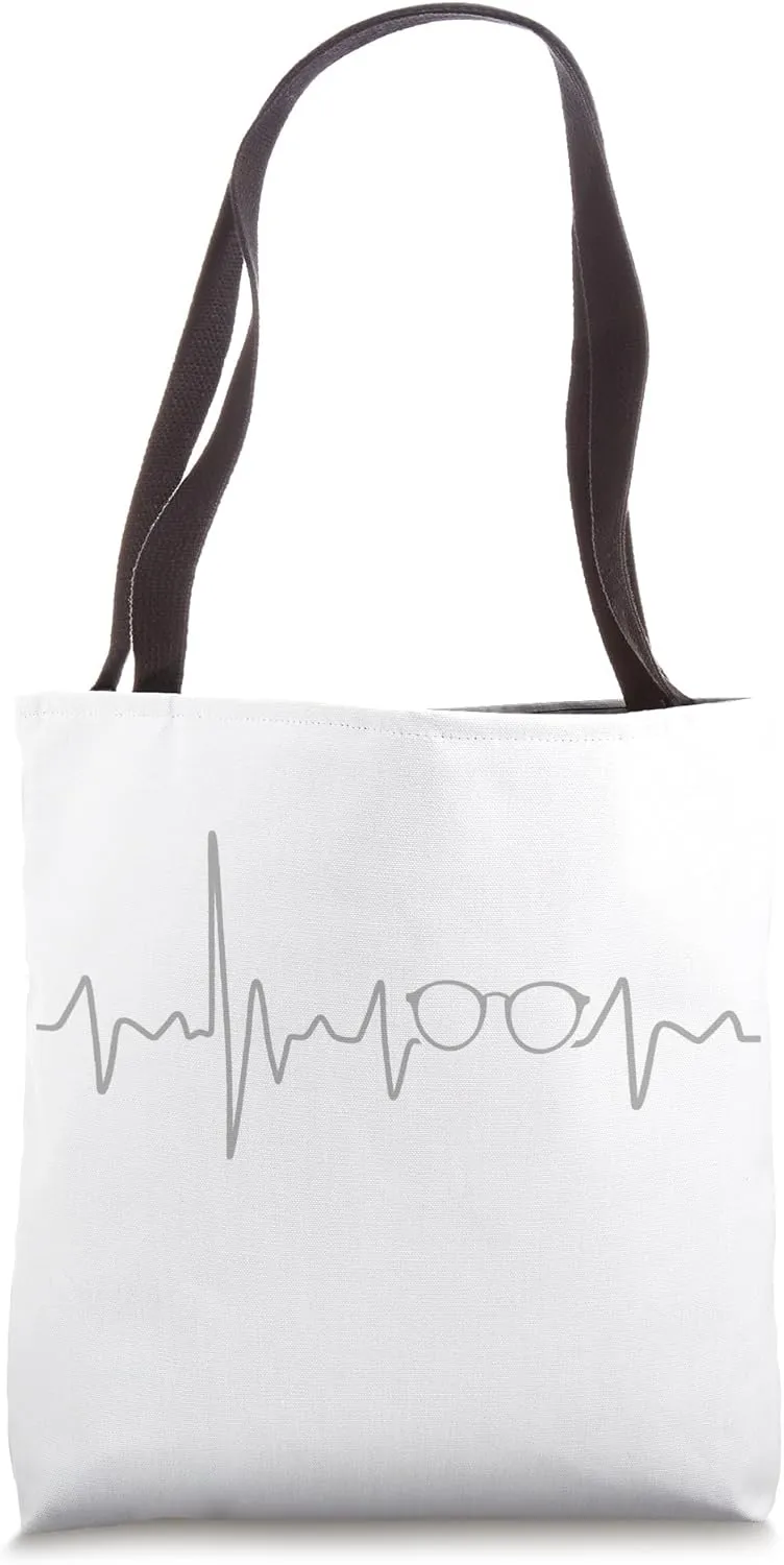 Optician Heartbeat Retro Glasses Vintage Optician Design Tote Bag