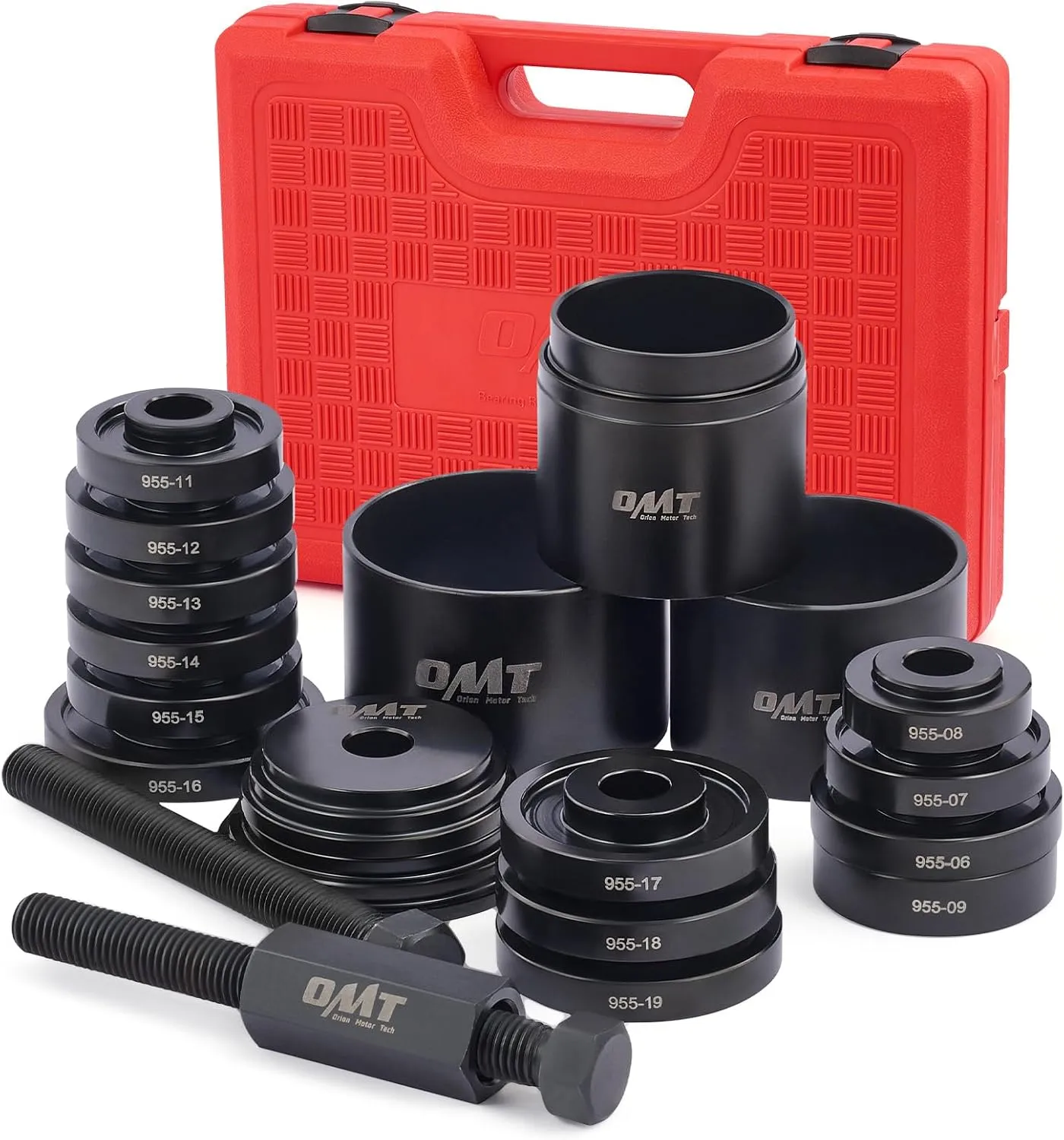 Orion Motor Tech Wheel Bearing Press Kit for Front Wheel Drive Bearing Removal & Installation, 24pc Wheel Bearing Puller Tool Set with Sliding Screws Universal Bushings Sleeves Storage Case