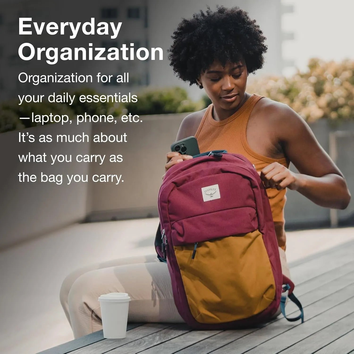 Osprey Arcane XL Day Commuter Backpack, Allium Red/Brindle Brown