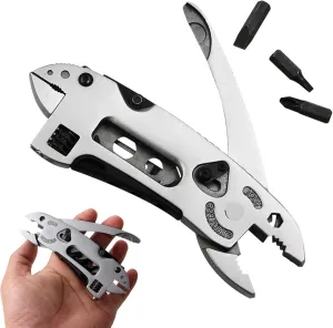 Outdoor Multipurpose Tool Pliers, Stainless Steel Multifunctional Pocket Tool, Adjustable Wrench Jaw Spanner Mini Repair Hand Tools for Outdoor, Survival, Camping, Hunting and Hiking