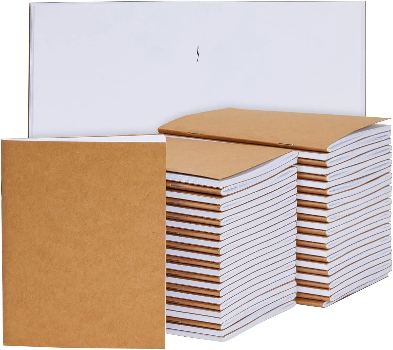 Paper Junkie 48 Pack Small Blank Notebooks for Kids Bulk - Kraft Paper Journals Bulk for Students, Sketching Drawing, Writing (4.3 x 5.6 In Journaling Notebooks)