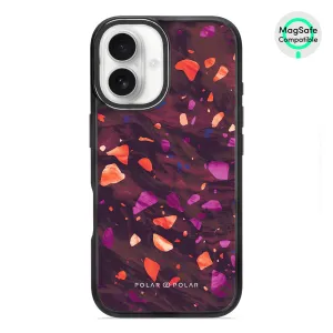 Paprika Terrazzo Gem - iPhone 16 Frosted Black Bumper MagSafe Case