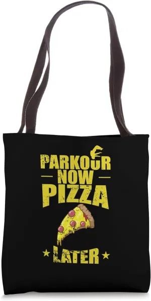 Parkour now Pizza later Sport Training Tote Bag