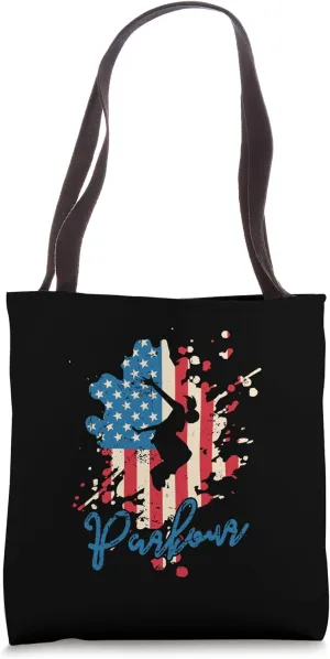 Parkour USA Flag Sport Training Fitness Tote Bag